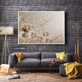 تابلو سه بعدی طرح قاصدک و پروانه کد 5461