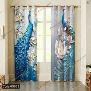 پرده چاپی پانچ طرح طاووس کد 5053