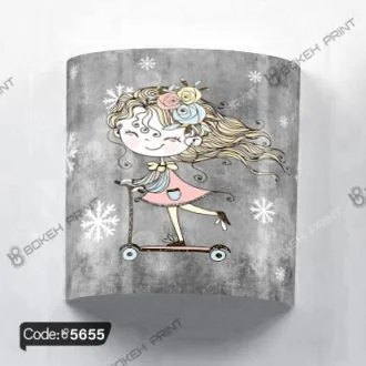 دیوار کوب چاپی طرح دختر اسکیت سوار کد 5655