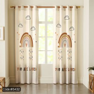 پرده چاپی پانچ طرح رنگین کمان کد 5432