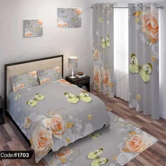 ست اتاق خواب طرح پروانه و گل کد 1703