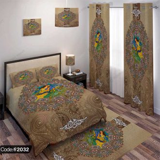 ست اتاق خواب سه بعدی نقاشی زن و بته جقه کد 2032