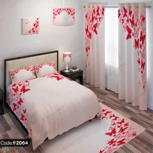 ست اتاق خواب طرح پروانه قرمز کد 2064