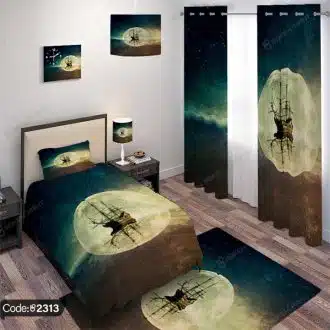 ست اتاق خواب طرح کهکشانی کشتی و ماه کد 2313