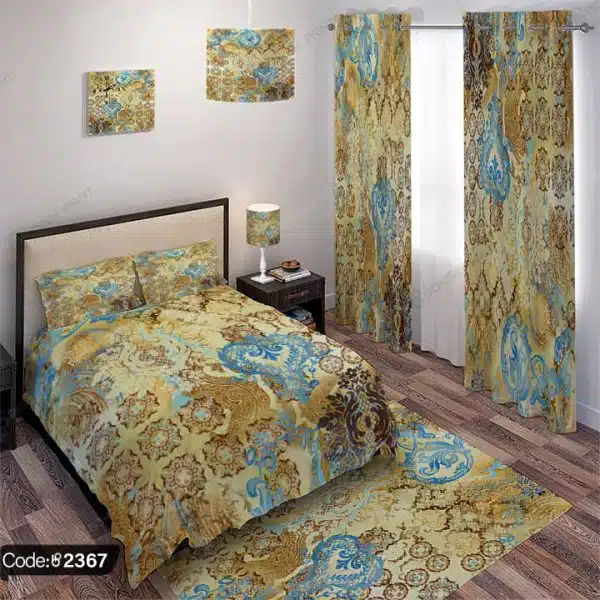 ست اتاق خواب طرح داماس و تذهیب کد 2367