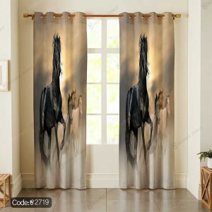 پرده طرح اسب سیاه کد 2719