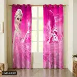 پرده فروزن صورتی کد 3007