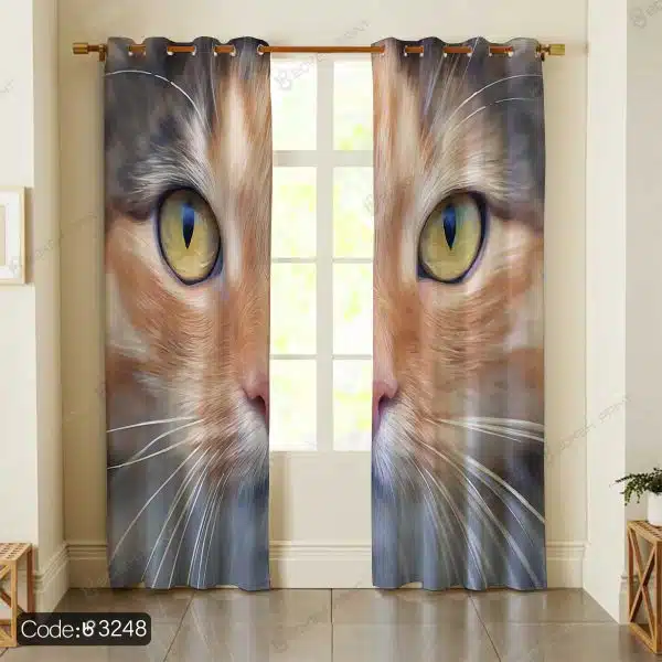 پرده طرح گربه کد 3248 پرده طرح گربه کد 3248