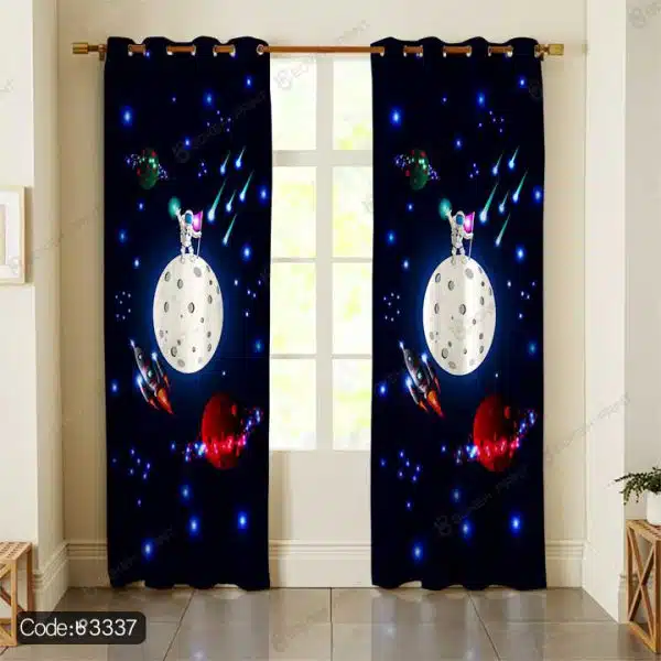 پرده طرح فضانورد روی ماه کد 3337