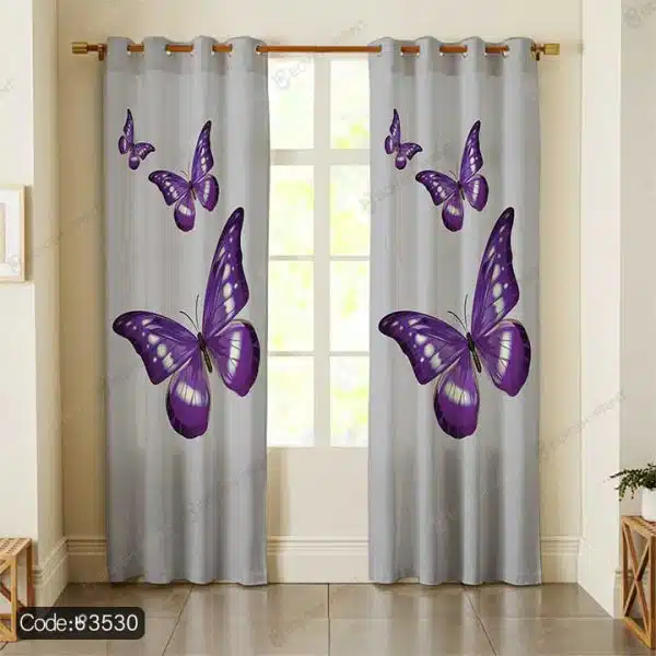 پرده طرح پروانه کد 3530