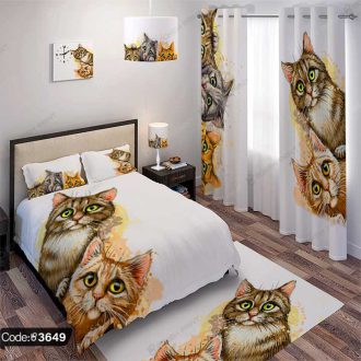 ست اتاق خواب طرح گربه کد 3649