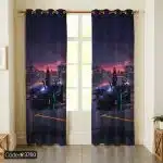 پرده طرح زن و ماشین کد 3760