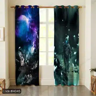 پرده طرح کهکشانی فضانورد کد 4045