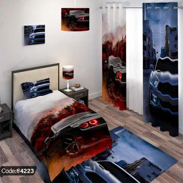 ست اتاق خواب طرح ماشین دوج و فورد موستانگ کد 4223