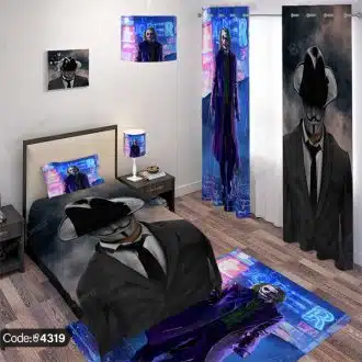 ست اتاق خواب طرح جوکر و صورتک گای فاکس | Guy Fawkes mask and Joker کد 4319