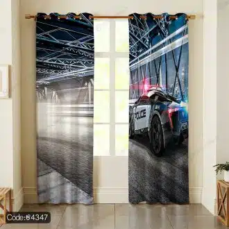 پرده طرح ماشین پلیس کد 4347