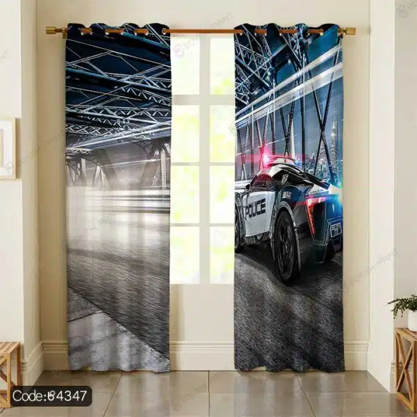 پرده طرح ماشین پلیس کد 4347