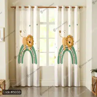 پرده طرح شیر و رنگین کمان کد 5033