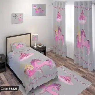 ست اتاق خواب دختر بلوند و اسب تک شاخ کد 5821