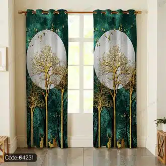 پرده طرح درخت و گوزن کد 4231