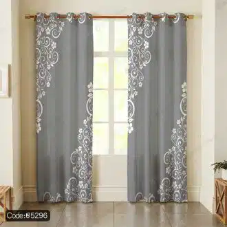 پرده پانچ اسلیمی طوسی کد 5296