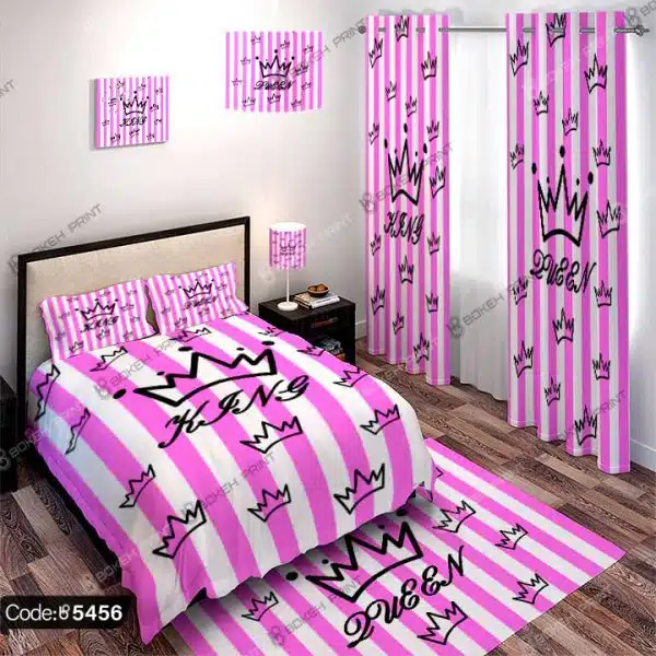 ست اتاق خواب یاسی کویین و تاج کد 5456