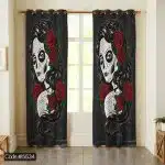 پرده طرح زن و گل رز کد 5534