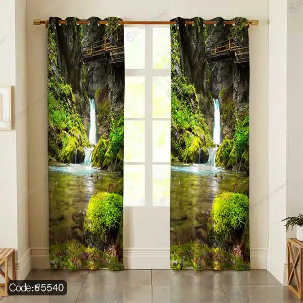 پرده طرح منظره آبشار کد 5540