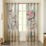 پرده طرح دختر خجالتی و دوچرخه کد 5545