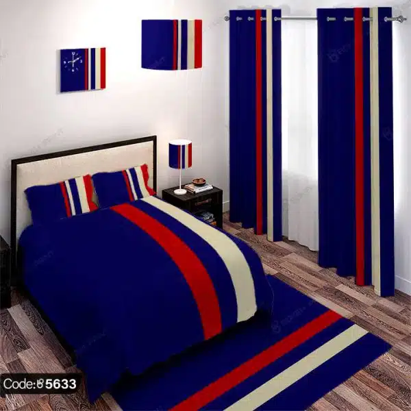 ست اتاق خواب ساده آبی کبود کد 5633