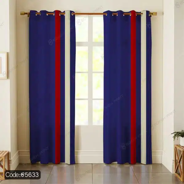 پرده پانچ ساده آبی کبود کد 5633