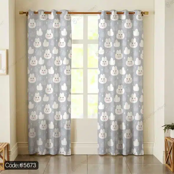 پرده کودک طرح ابر و ستاره کد 5673