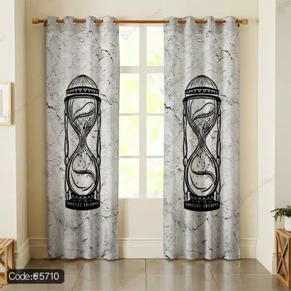 پرده طرح ساعت شنی کد 5710