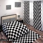 ست اتاق خواب شطرنجی سیاه سفید کد 5778