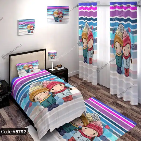 ست اتاق خواب طرح دختر و پسر کد 5792