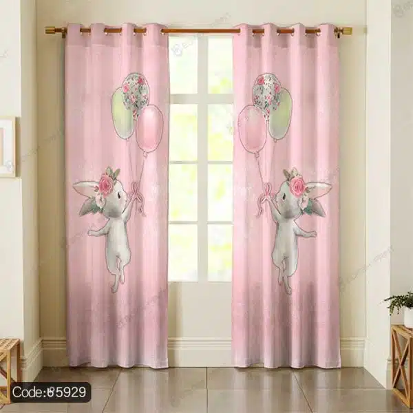 پرده کودک خرگوش و بادکنک کد 5929
