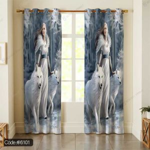 پرده طرح دختر و گرگ کد 6101