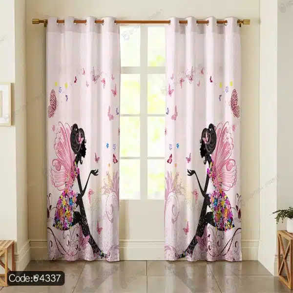 پرده طرح دختر و پروانه کد 4337