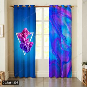 پرده طرح فانتزی آبی کد 4393