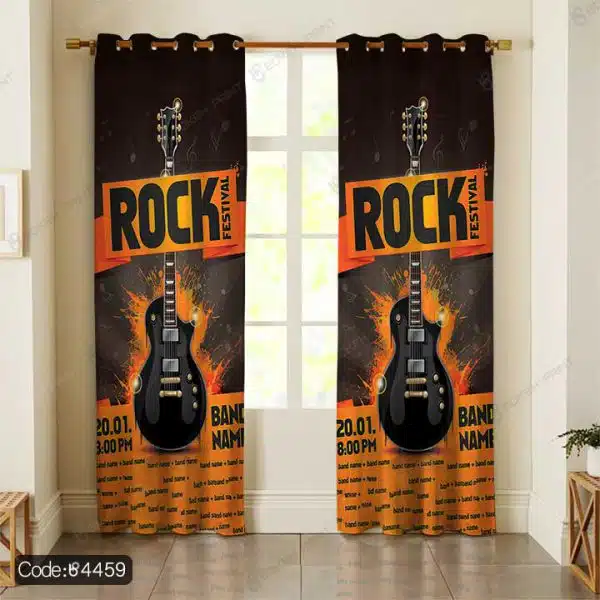 پرده طرح گیتار راک کد 4459