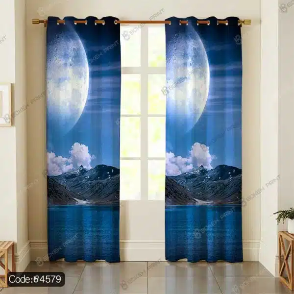 پرده طرح منظره ماه کد 4579