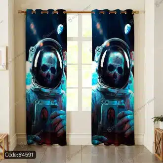 پرده طرح اسکلت فضانورد کد 4591