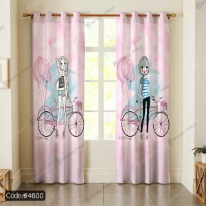 پرده طرح دختر و دوچرخه کد 4600
