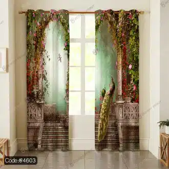 پرده منظره و طاووس کد 4603