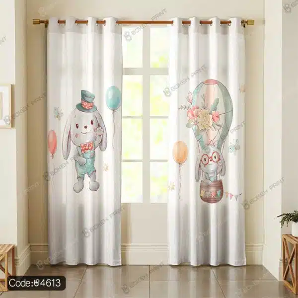 پرده کودک خرگوش و بالن کد 4613