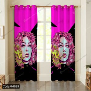 پرده طرح چهره دختر سیگاری کد 4629