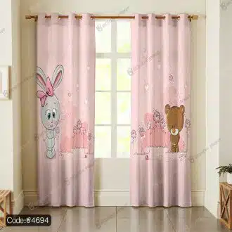 پرده طرح خرس و خرگوش کد 4694