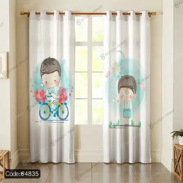 پرده طرح پسر و دوچرخه کد 4835