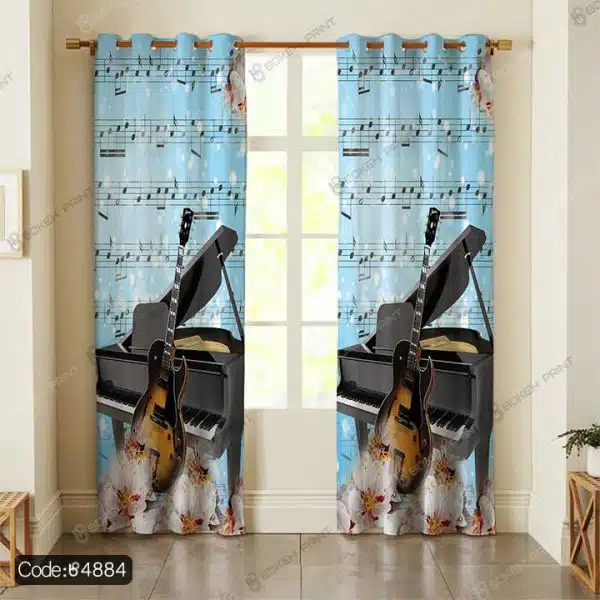 پرده طرح پیانو و گیتار کد 4884