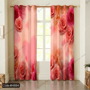 پرده گل و قلب کد 4894